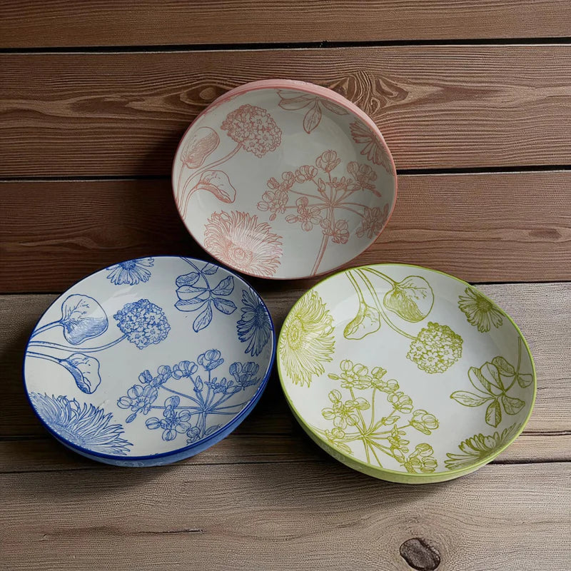 Floral Print Ceramic Serving Bowl (8.5 Inch)