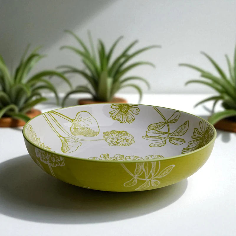 Floral Print Ceramic Serving Bowl (8.5 Inch)