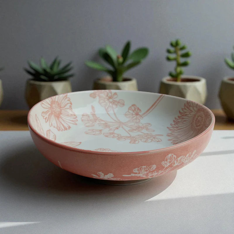 Floral Print Ceramic Serving Bowl (8.5 Inch)