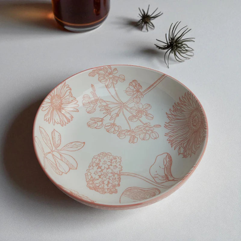 Floral Print Ceramic Serving Bowl (8.5 Inch)