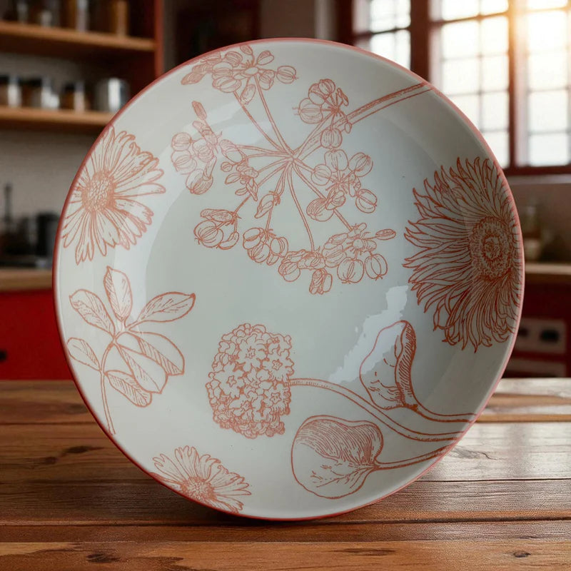 Floral Print Ceramic Serving Bowl (8.5 Inch)